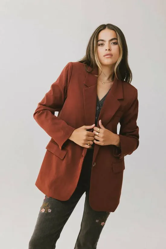 Bohme Crystal Blazer In Brick Brick Women Jackets