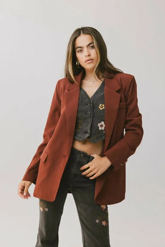 Bohme Crystal Blazer In Brick Brick Women Jackets