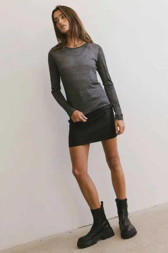 Bohme Della Shimmer Top In Black Black Women Tees and Tanks