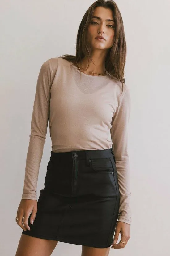 Bohme Della Shimmer Top In Mauve Mauve Women Tees and Tanks