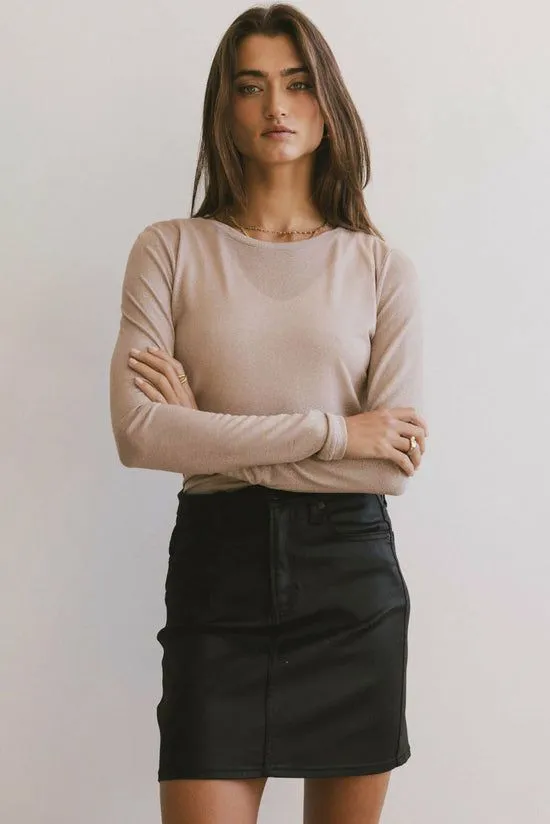 Bohme Della Shimmer Top In Mauve Mauve Women Tees and Tanks