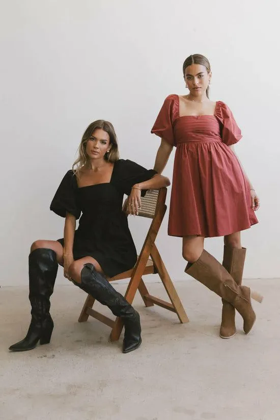 Bohme Dinah Pleated Mini Dress In Rust Rust Women Dresses