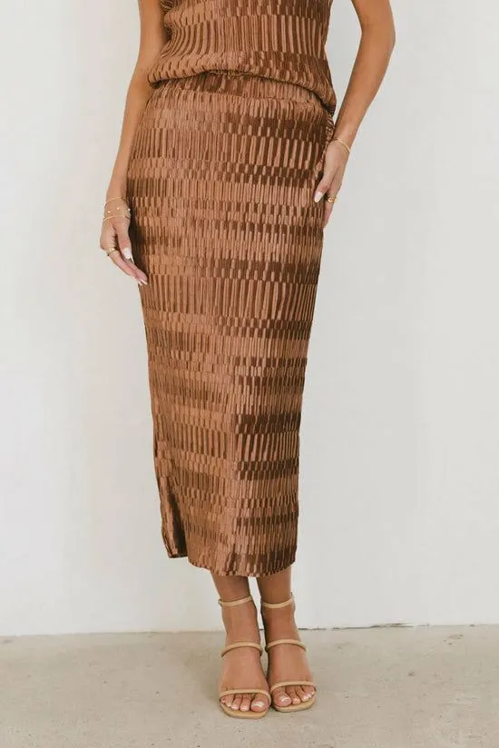 Bohme Dream Textured Skirt In Copper Copper Women Skirts