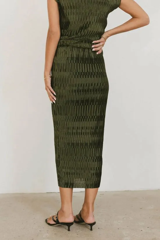 Bohme Dream Textured Skirt In Dark Moss Dark Moss Women Skirts