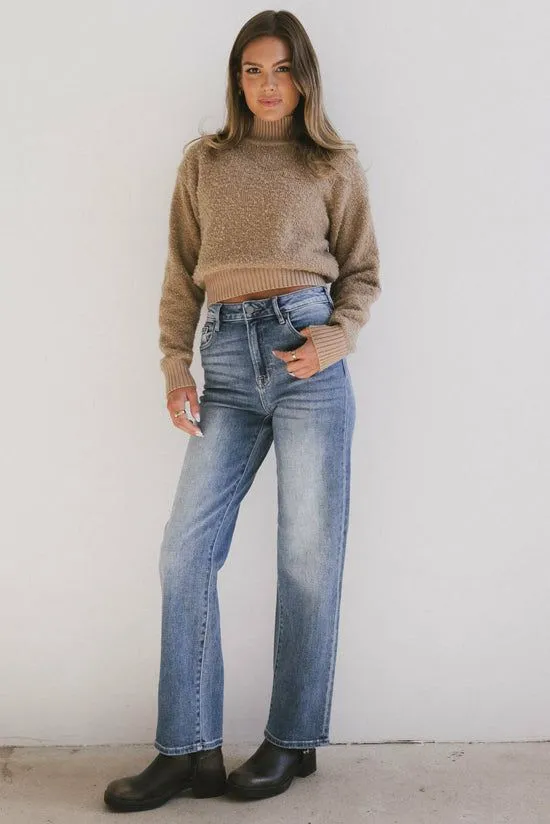 Bohme Eloise Mock Neck Sweater In Taupe Taupe Women Sweaters