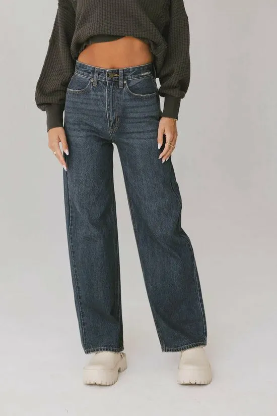 Bohme Emiliano Wide Leg Jeans In Dark Wash Dark Wash Women Denim