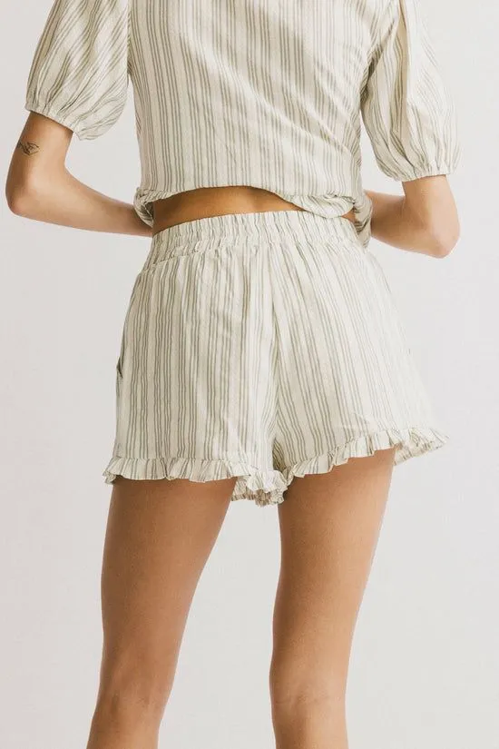 Bohme Ethel Striped Shorts Green Women Loungewear