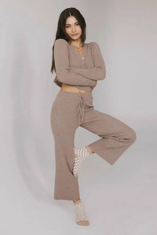 Bohme Evelise Ribbed Pants In Mocha Mocha Women Loungewear