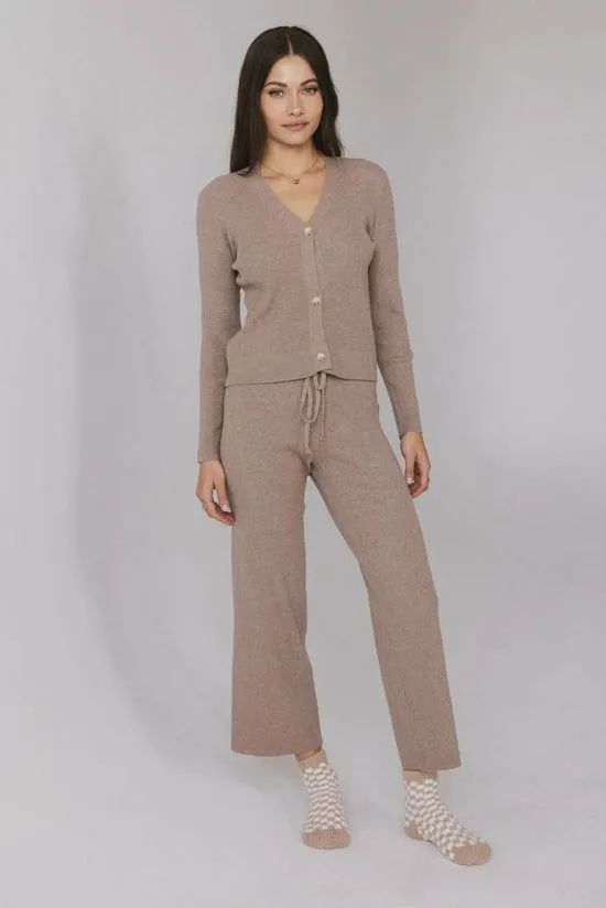 Bohme Evelise Ribbed Pants In Mocha Mocha Women Loungewear