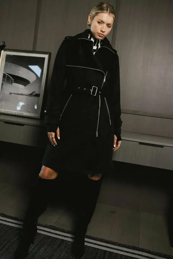 Bohme Fr Bhme Wool Trench Coat Black Women Jackets