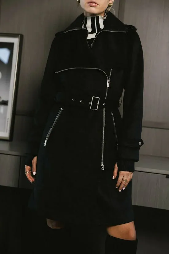 Bohme Fr Bhme Wool Trench Coat Black Women Jackets
