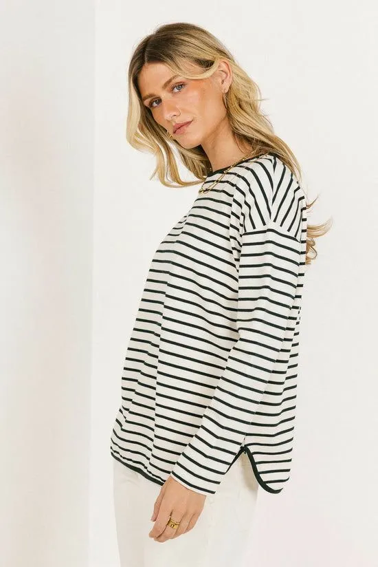 Bohme Farah Striped Top In Green Green Women Tees and Tanks
