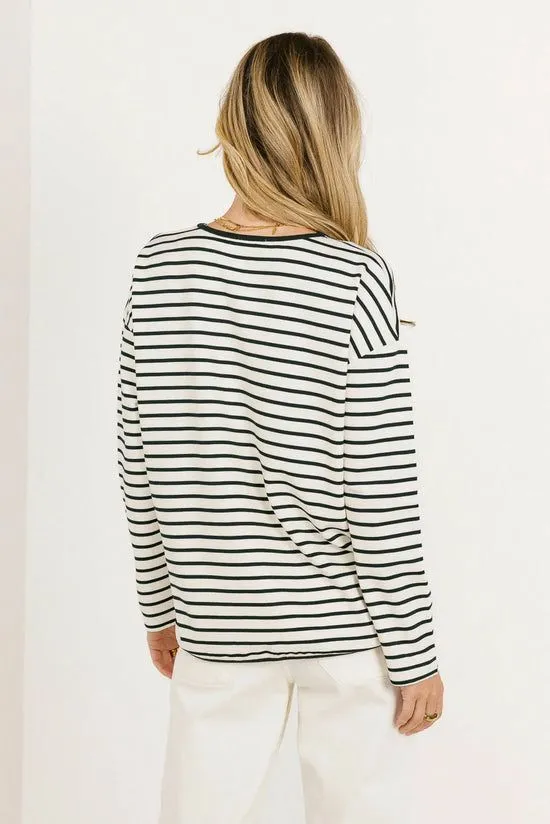 Bohme Farah Striped Top In Green Green Women Tees and Tanks