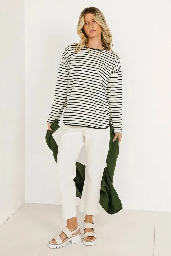 Bohme Farah Striped Top In Green Green Women Tees and Tanks