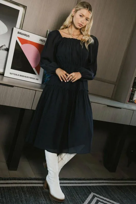 Bohme Finnian Midi Dress In Navy Navy Women Dresses