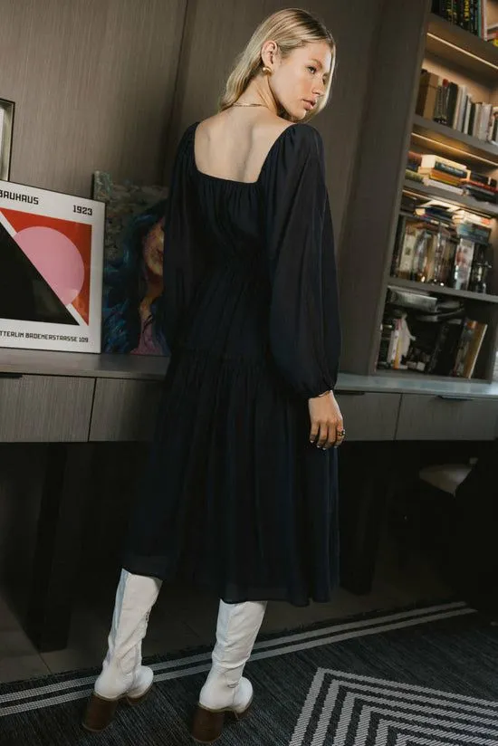 Bohme Finnian Midi Dress In Navy Navy Women Dresses