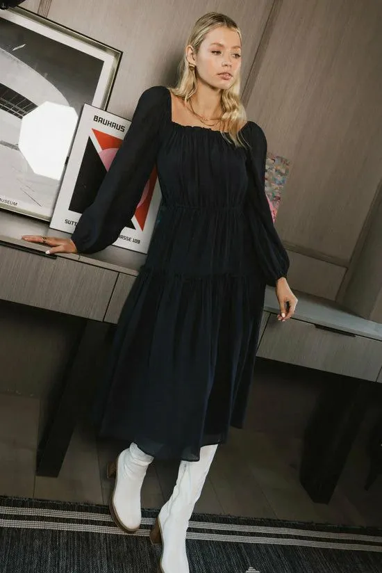 Bohme Finnian Midi Dress In Navy Navy Women Dresses