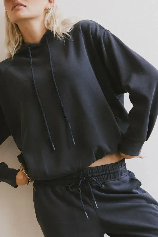 Bohme Flow State Pullover Hoodie In Navy Navy Women Loungewear