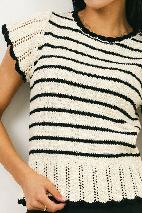Bohme Georgie Striped Sweater In Black Black Women Sweaters