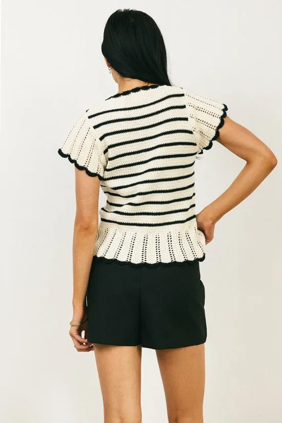 Bohme Georgie Striped Sweater In Black Black Women Sweaters