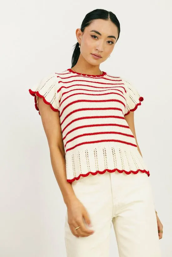 Bohme Georgie Striped Sweater In Red Red Women Sweaters