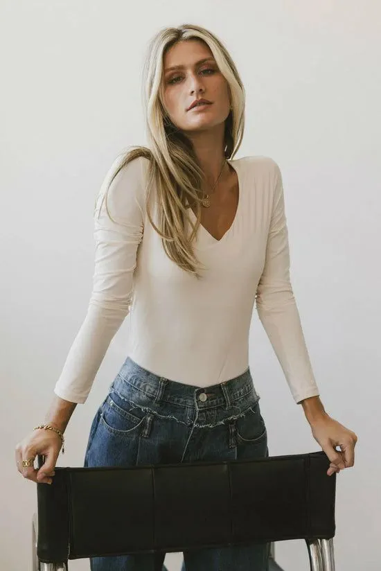 Bohme Iris Basic Top In Cream Cream Women Tees and Tanks