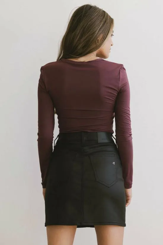 Bohme Iris Basic Top In Wine Wine Women Tees and Tanks