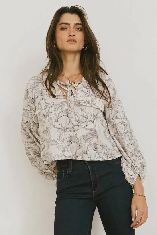Bohme Isa Floral Blouse In Cream Cream Women Blouses