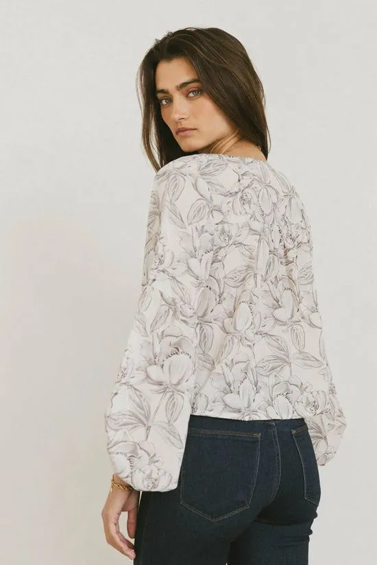 Bohme Isa Floral Blouse In Cream Cream Women Blouses