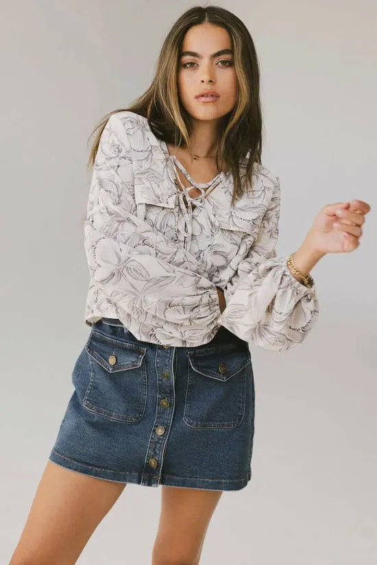 Bohme Isa Floral Blouse In Cream Cream Women Blouses