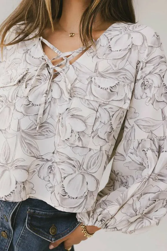 Bohme Isa Floral Blouse In Cream Cream Women Blouses