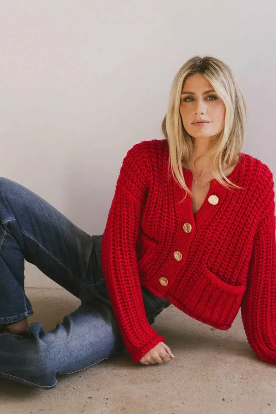 Bohme Janelle Knit Cardigan In Red Red Women Cardigans