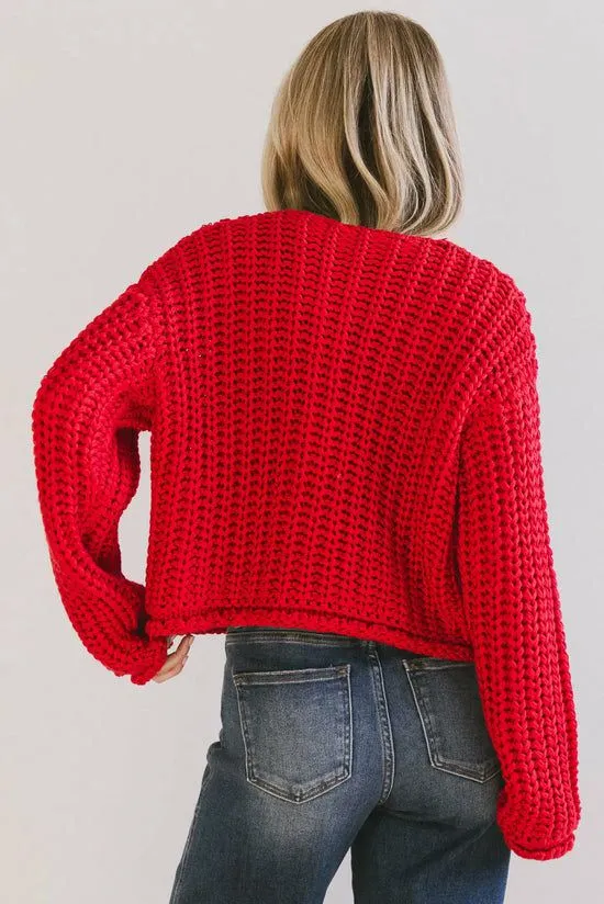 Bohme Janelle Knit Cardigan In Red Red Women Cardigans