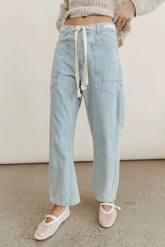 Bohme Jocelyn Barrel Jeans In Denim Stripe Denim Stripe Women All Bottoms