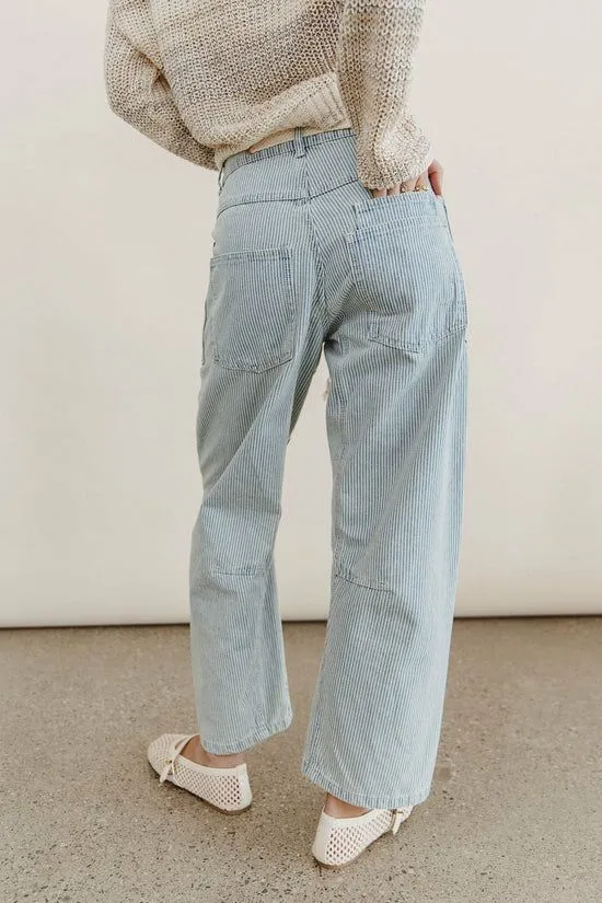 Bohme Jocelyn Barrel Jeans In Denim Stripe Denim Stripe Women All Bottoms
