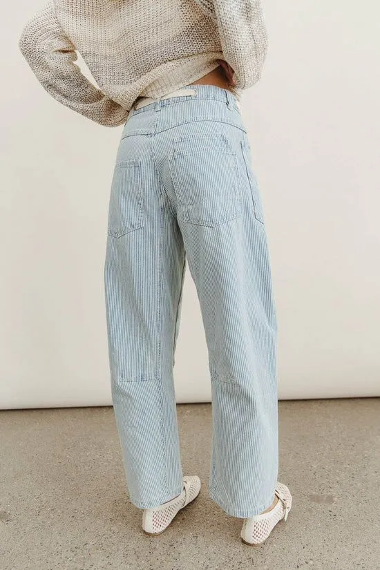 Bohme Jocelyn Barrel Jeans In Denim Stripe Denim Stripe Women All Bottoms
