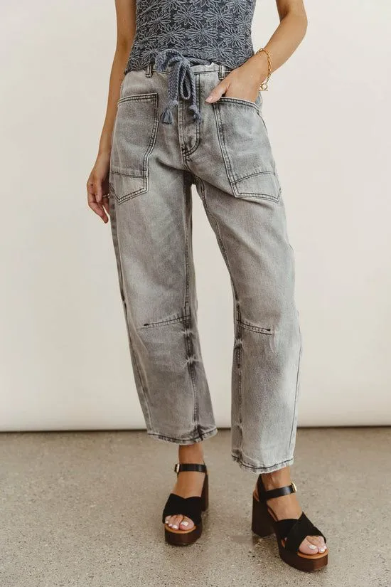Bohme Jocelyn Barrel Jeans In Grey Grey Women All Bottoms