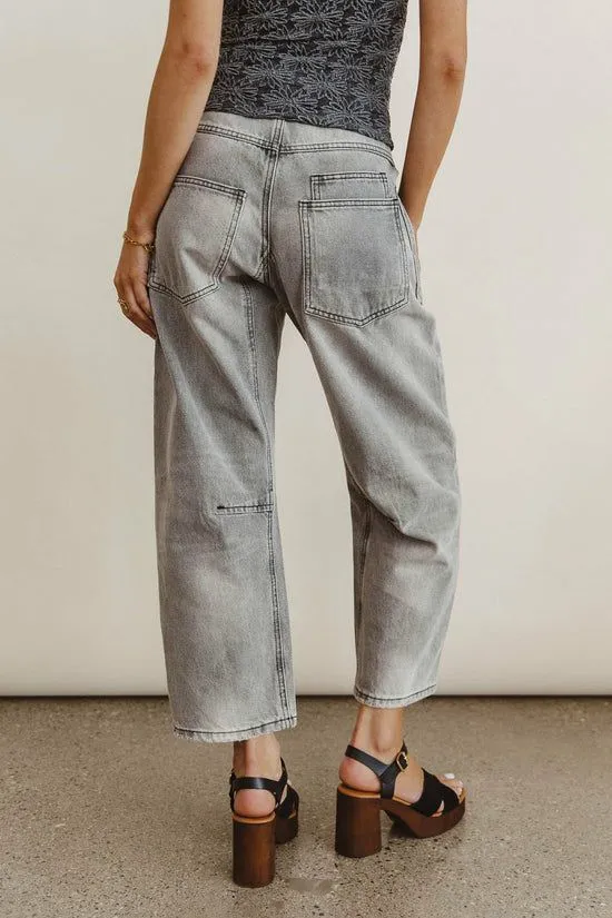 Bohme Jocelyn Barrel Jeans In Grey Grey Women All Bottoms