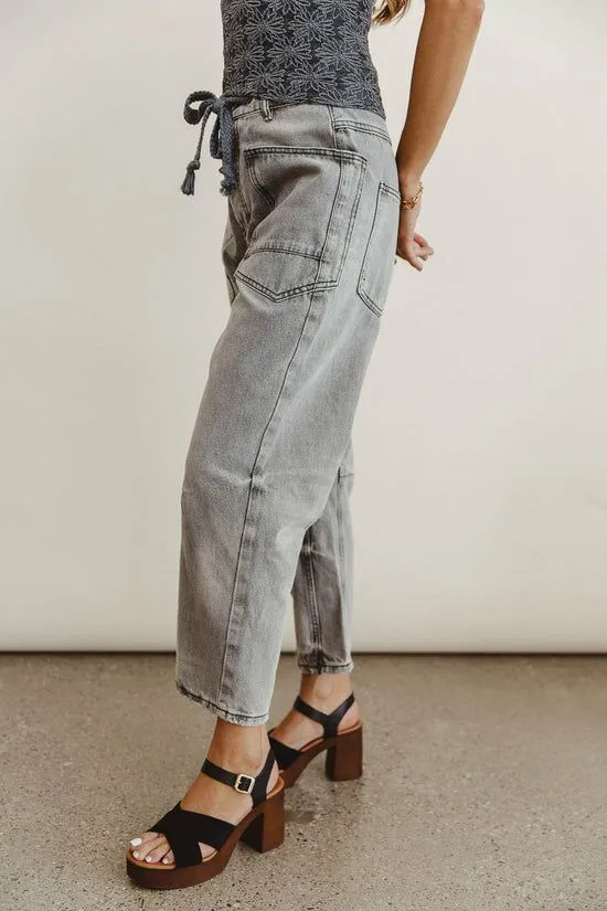 Bohme Jocelyn Barrel Jeans In Grey Grey Women All Bottoms