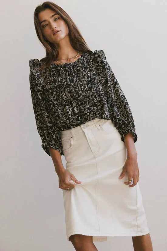 Bohme Jordan Denim Skirt In Cream Cream Women Skirts