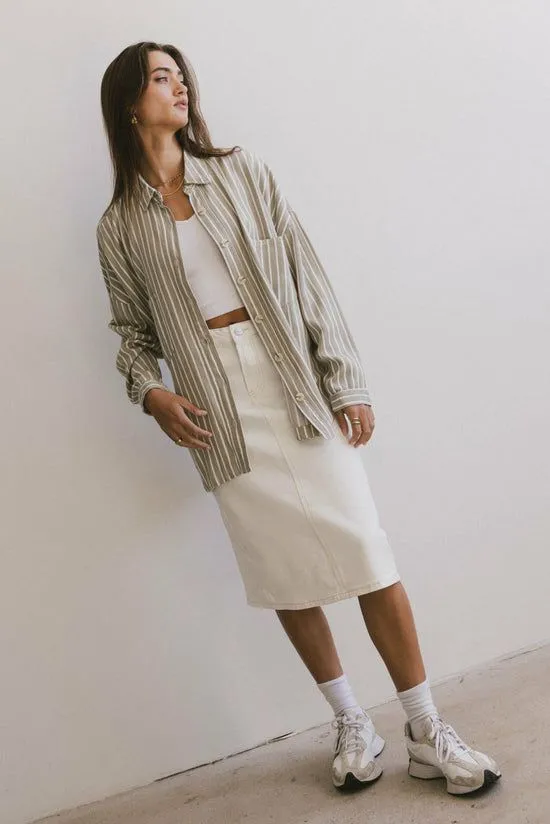 Bohme Jordan Denim Skirt In Cream Cream Women Skirts
