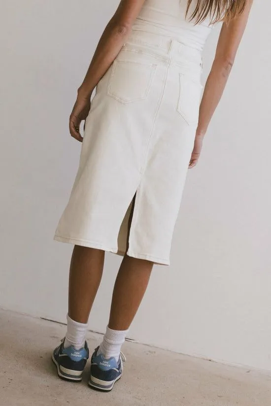Bohme Jordan Denim Skirt In Cream Cream Women Skirts