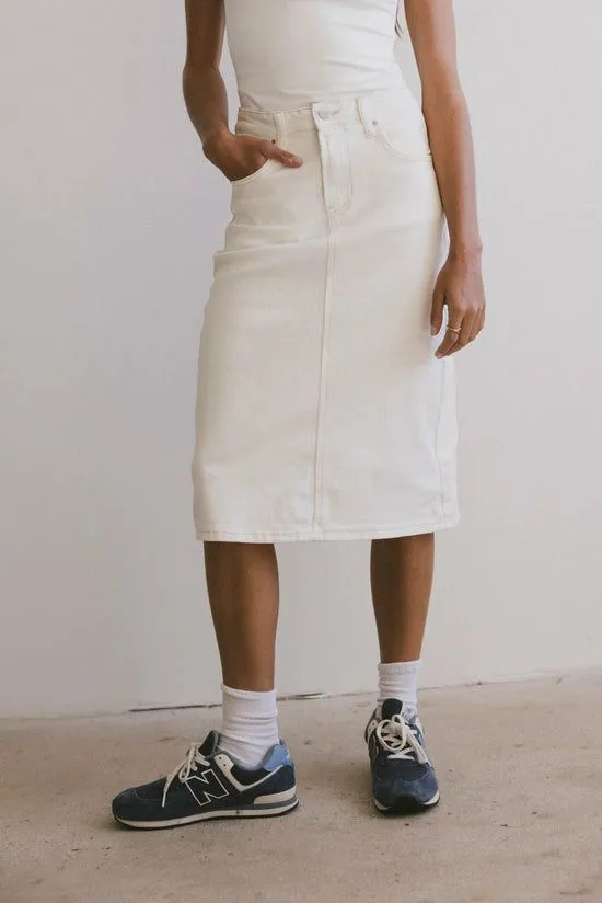 Bohme Jordan Denim Skirt In Cream Cream Women Skirts