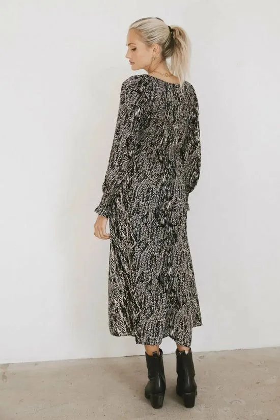 Bohme Justice Abstract Midi Dress In Black Black Women Dresses