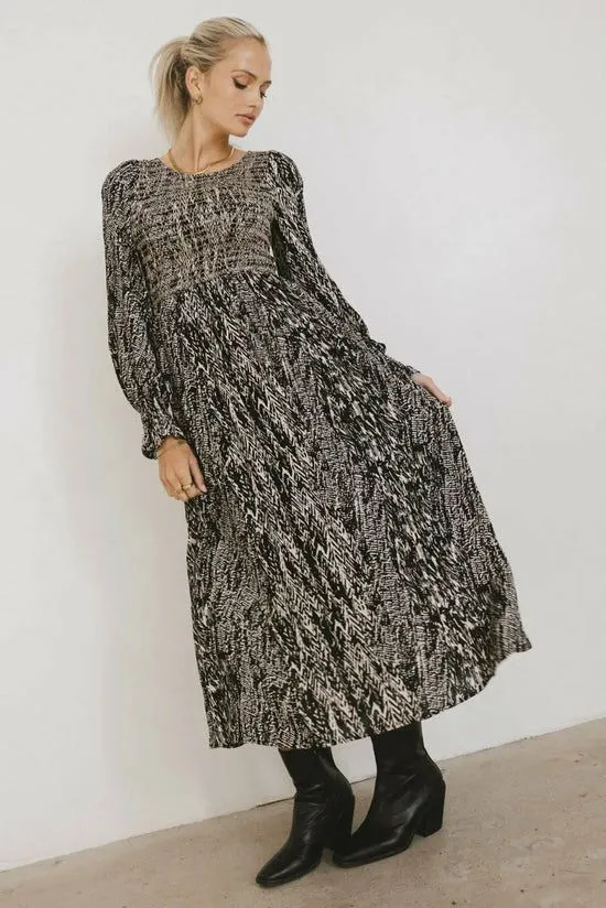 Bohme Justice Abstract Midi Dress In Black Black Women Dresses