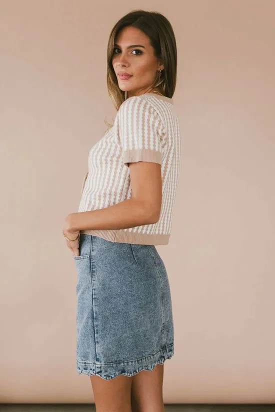 Bohme Kalista Denim Mini Skirt Light Wash Women Skirts