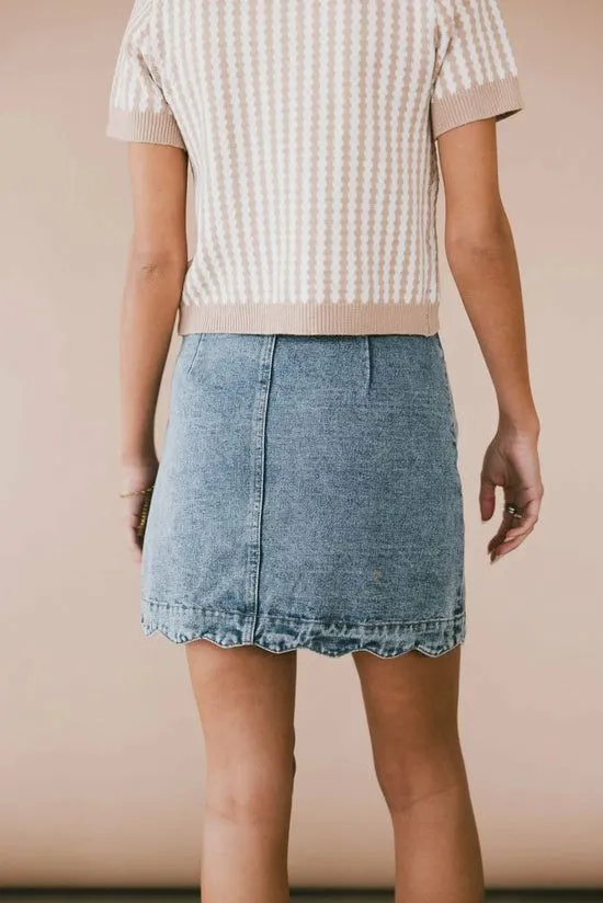 Bohme Kalista Denim Mini Skirt Light Wash Women Skirts