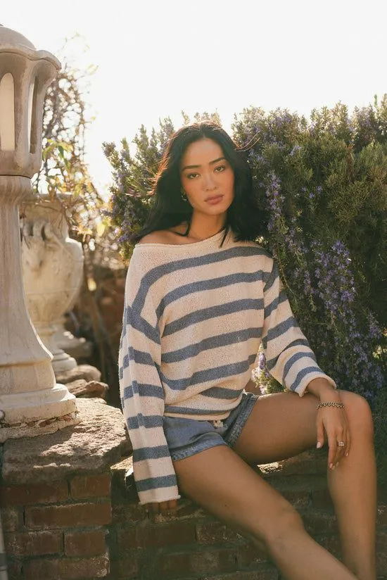 Bohme Kelsey Striped Sweater In Blue Blue Women Sweaters