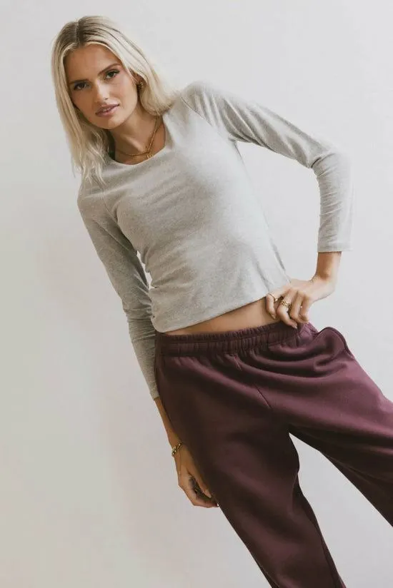 Bohme Kendra Basic Top In Heather Grey Heather Grey Women Tees and Tanks