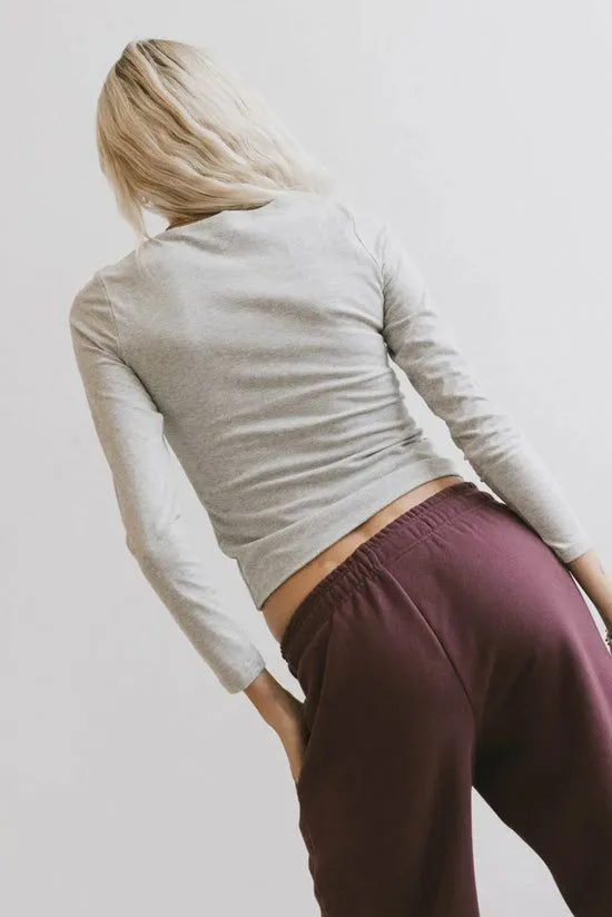 Bohme Kendra Basic Top In Heather Grey Heather Grey Women Tees and Tanks